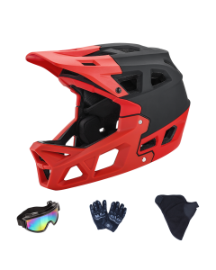 Jugend-Full-Face-Mountainbike-Helm mit verstellbarem Drehrad für Downhill, BMX und Offroad-Radfahren