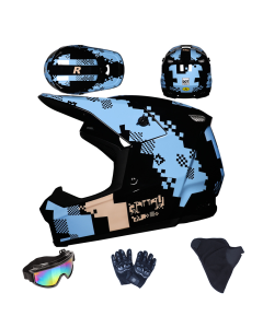 Kinder-Full-Face-Motorradhelm mit Schutzbrille für Dirtbike, ATV und Offroad-Fahrten